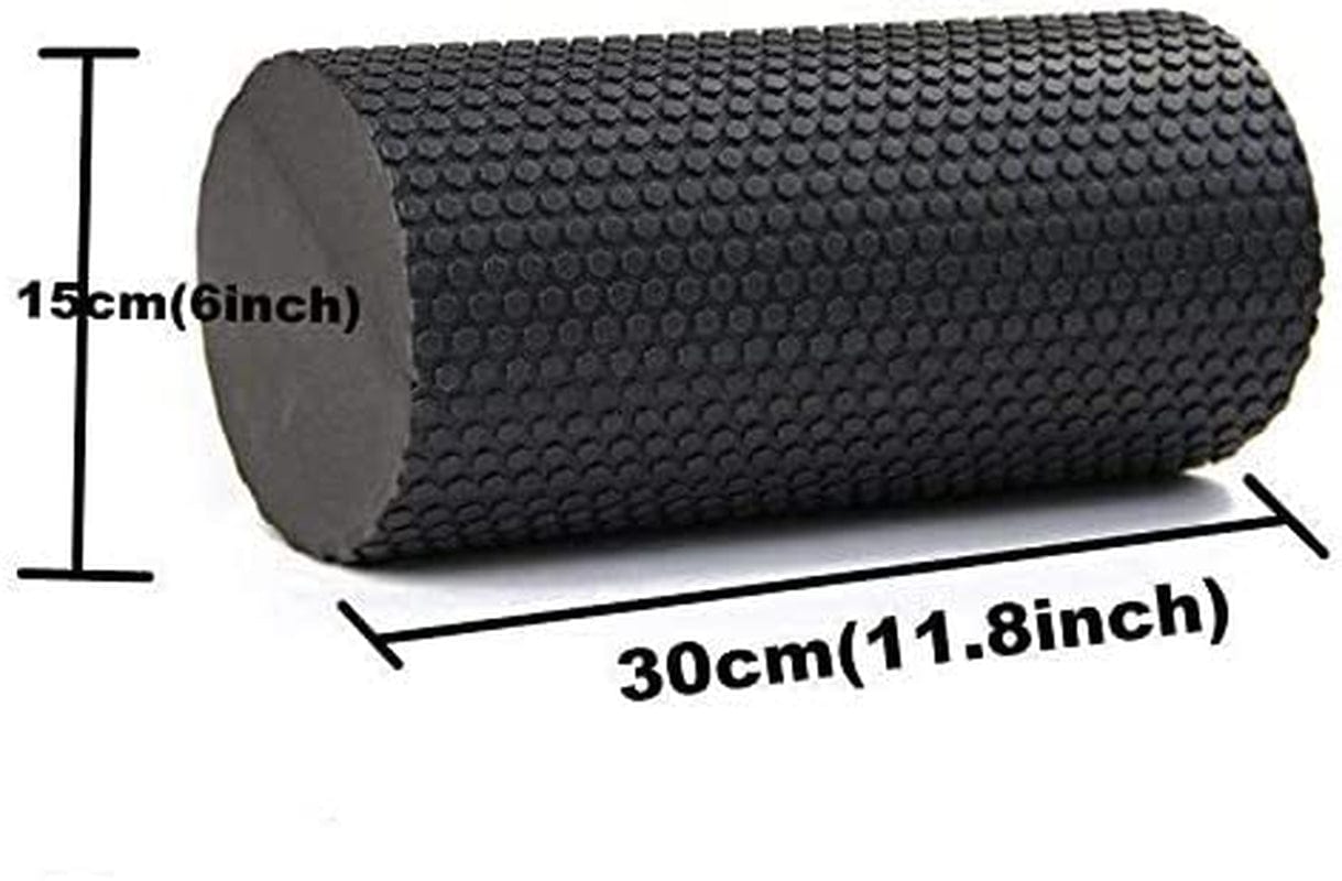 Vipele VIPELE High-Density Exercise, Massage, Muscle Recovery, round Foam Roller (Black) 11.8Inchx6Inch