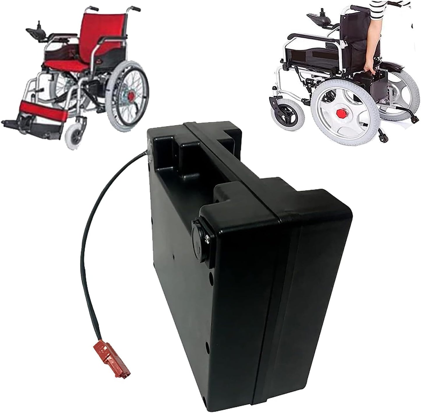 24V Electric Wheelchair Battery 24V Lithium Ion Battery Pack 24V 20Ah 25Ah 30Ah 35Ah 40Ah Lead Acid Replacement Battery for 0-1000W Motor with Charger,24v,30Ah