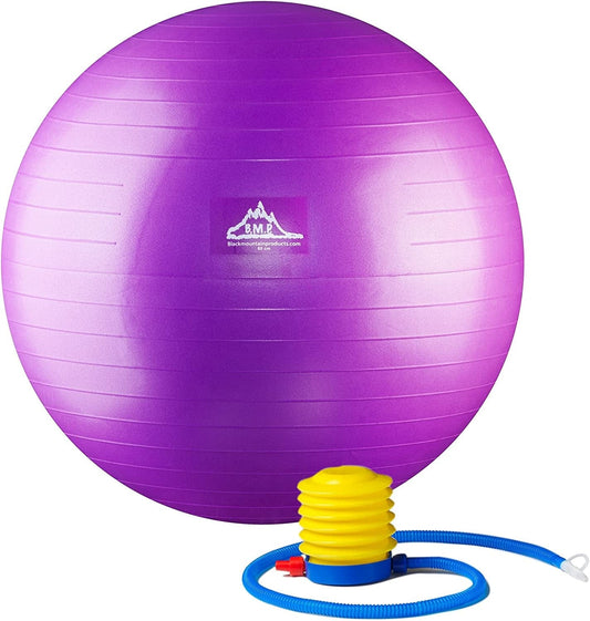 Black Mountain Products Professional Grade Stability Ball 1000Lbs Anti-Burst 2000Lbs Static Weight Rated