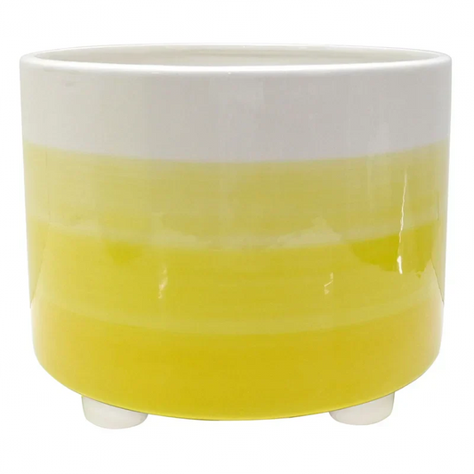 Catcci Sunny Club Indoor Yellow Ombre Ceramic Planter, 10"