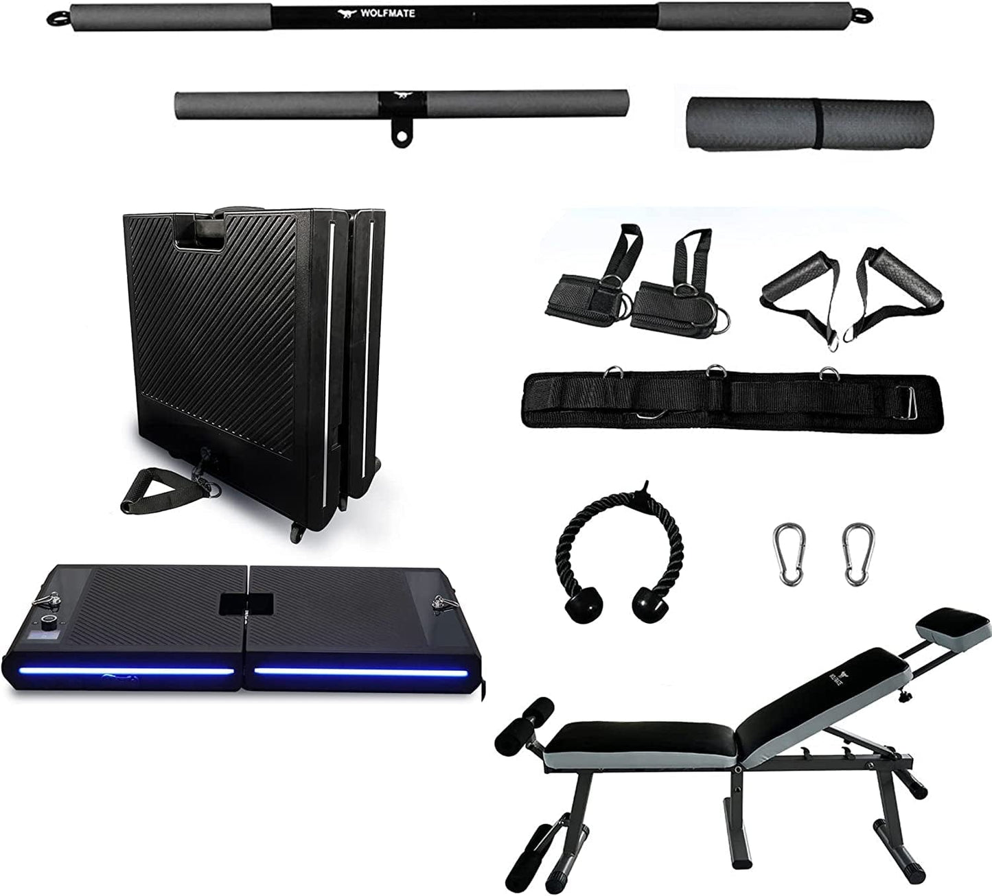 WOLFMATE Smart Fitness Trainer Equipment - Strength Training Machine Smart Fitness Trainer-Foldable Workout Device - Portable Workout Machine for Home Gym